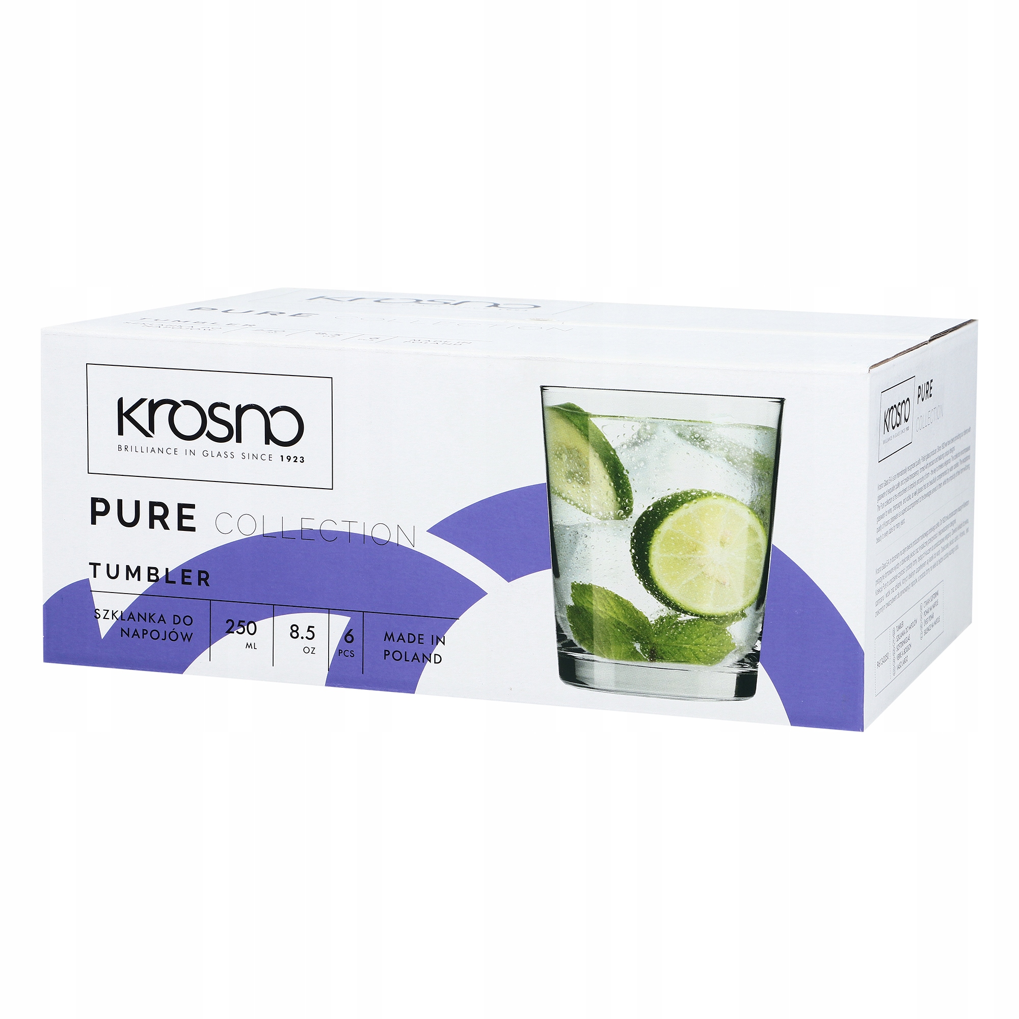 

Szklanki do napojów 250ml 6 sztuk Pure Krosno