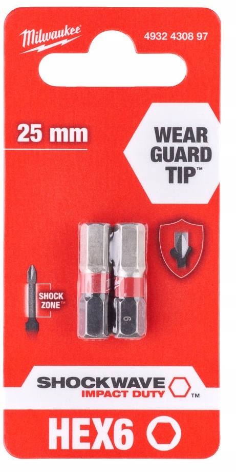 

Milwaukee Bit 2szt Hex 6mm Imbusowy Udarowy