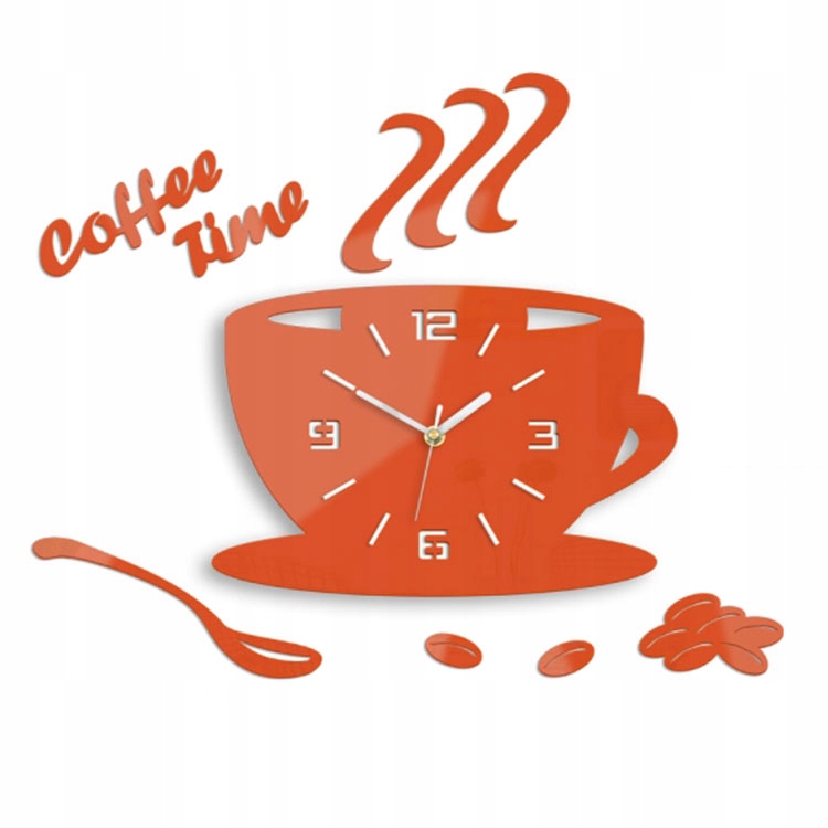 

Zegar ścienny do kuchni Coffee Time Filiżanka 3D