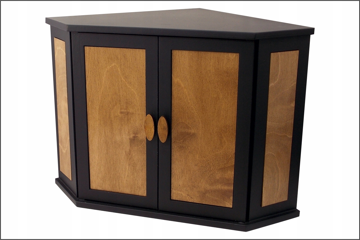 CHLEBAK SZAFKA NAROŻNY DWUPIĘTROWY CZARNY/ DĄB