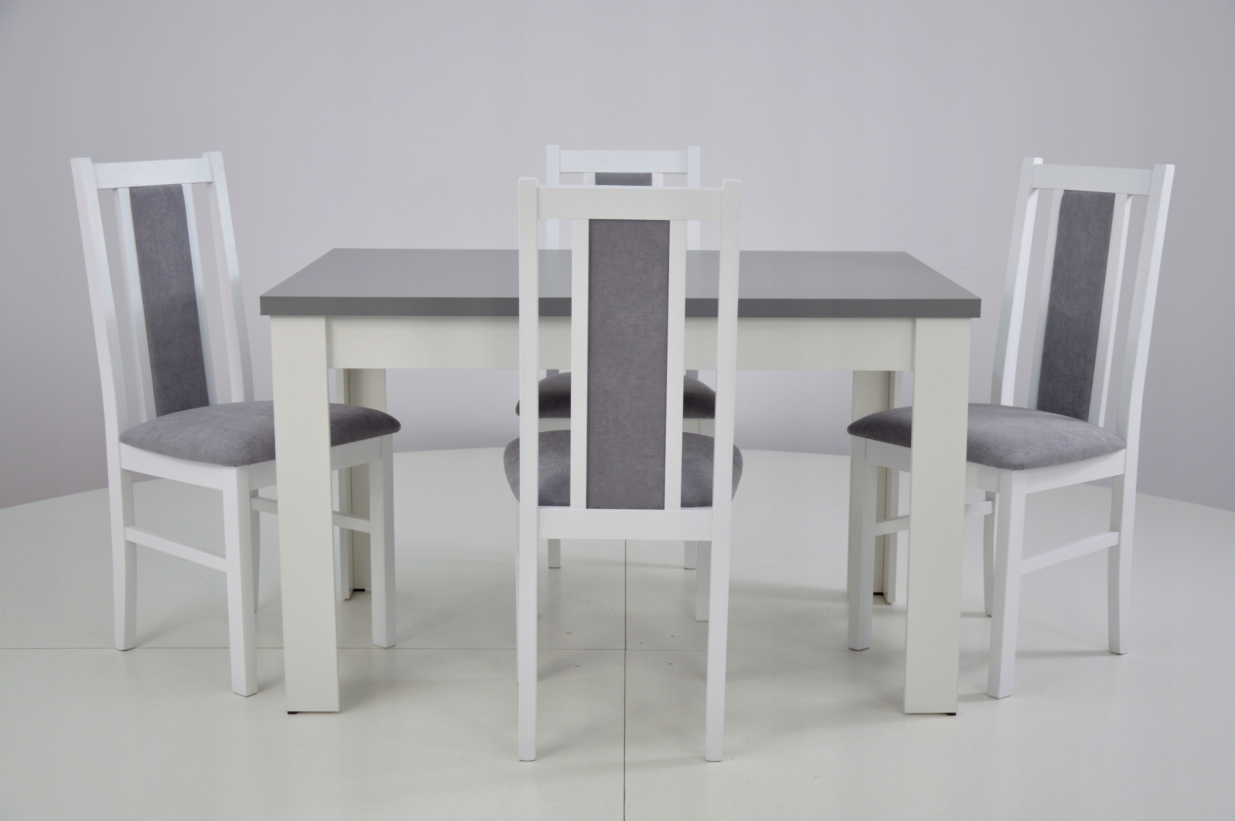 Zestaw 4 krzesła i rozkładany stół 80x120/160 cm Długość stołu 120 cm