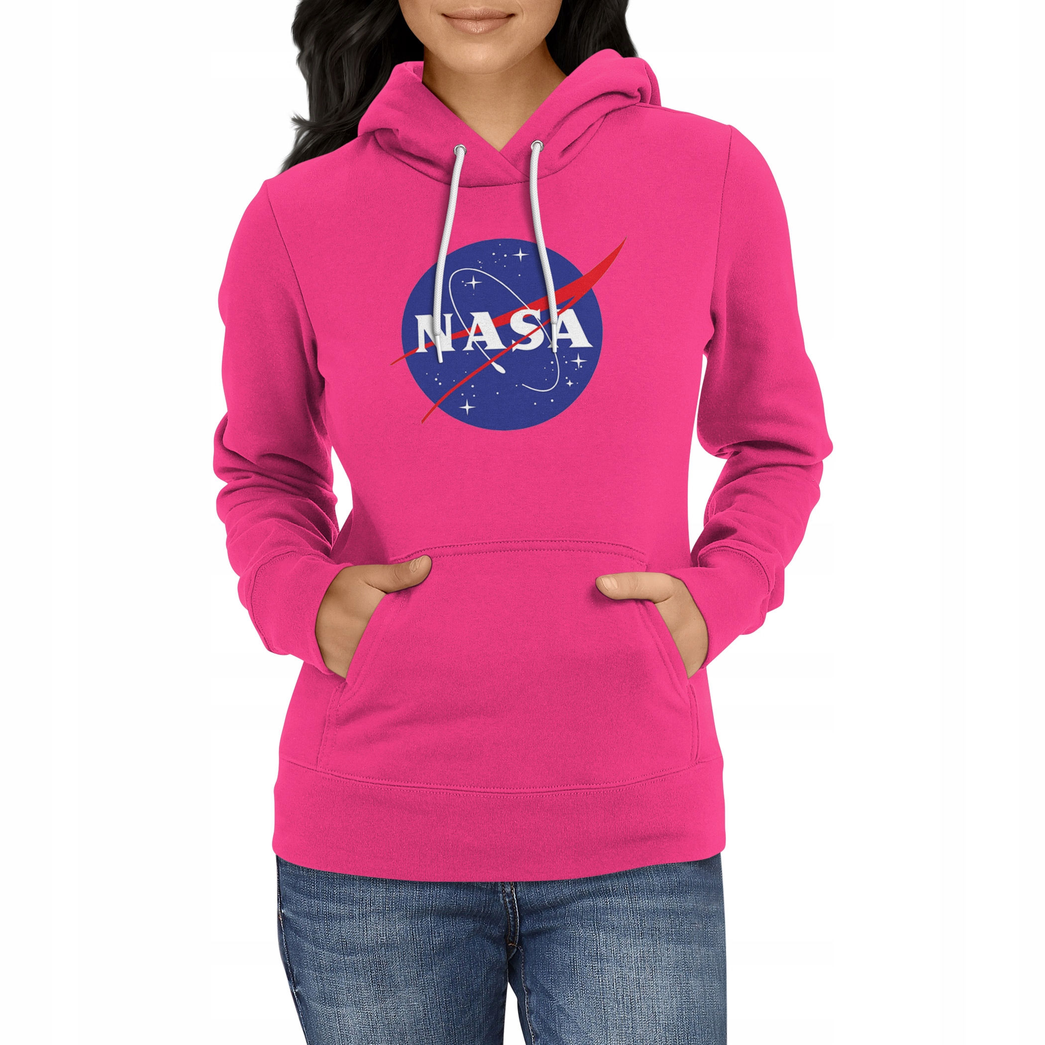 

Bluza Nasa damska z kapturem, prezent, różowa L