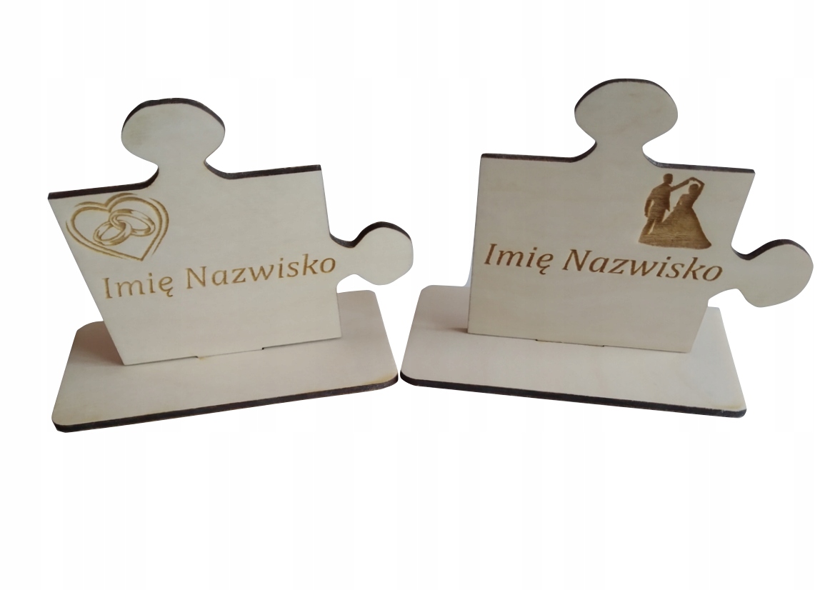 Winietki Puzzle Ślub Wesele Grawer goście