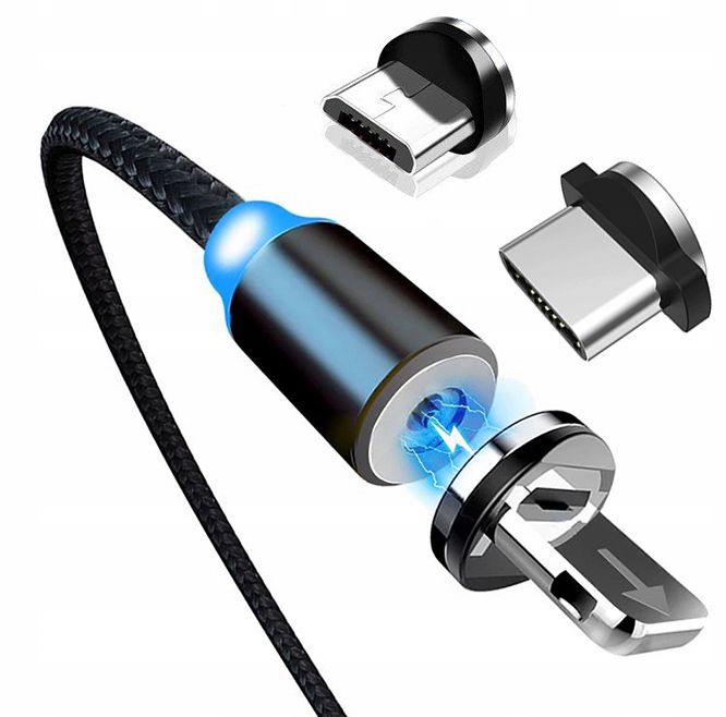 

Kabel Magnetyczny 3 Końcówki Usb-c Micro Iphone