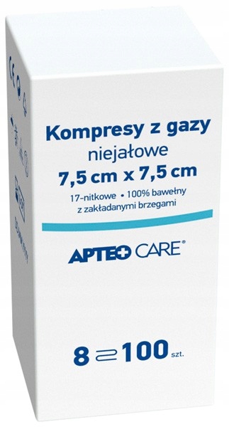 

Mięciutkie Gaziki Kompresy 7,5x7,5cm z gazy 100szt
