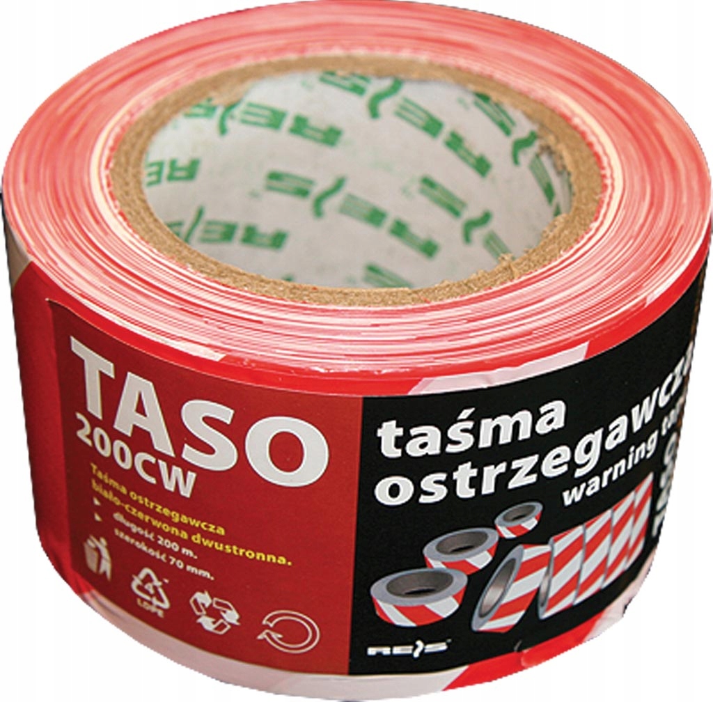 

Taśma ostrzegawcza biało-czerwona dwustronna 200m