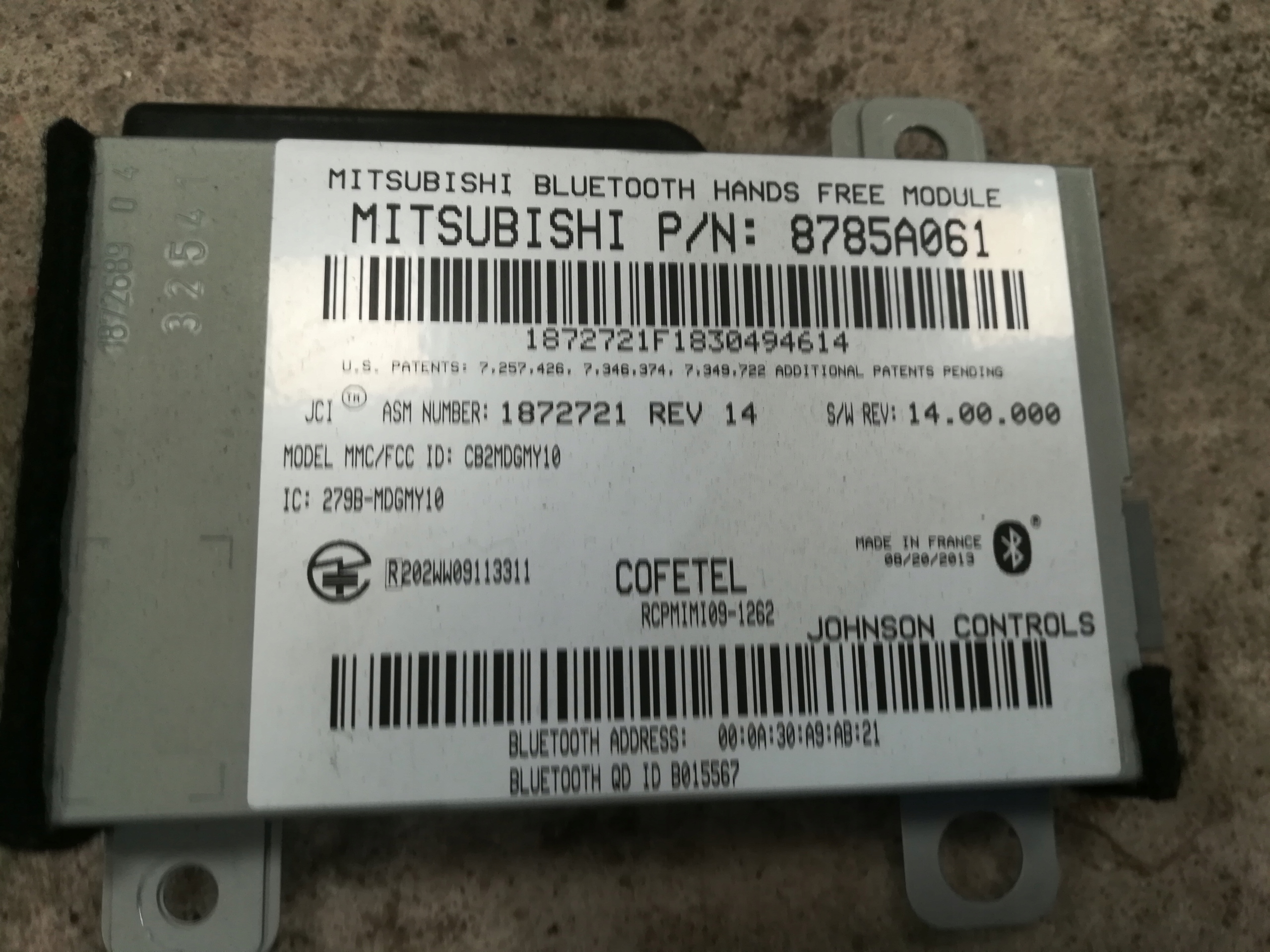 МОДУЛЬ BLUETOOTH 8785A061 MITSUBISHI OUTLANDER III