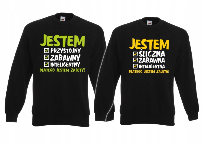 

Bluzy Bluza Dla Par Dużo Wzorów Komplet X2