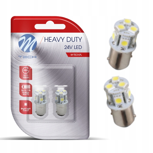 

Żarówki M-Tech Led P21/5W z diodami Osram 24V Biał