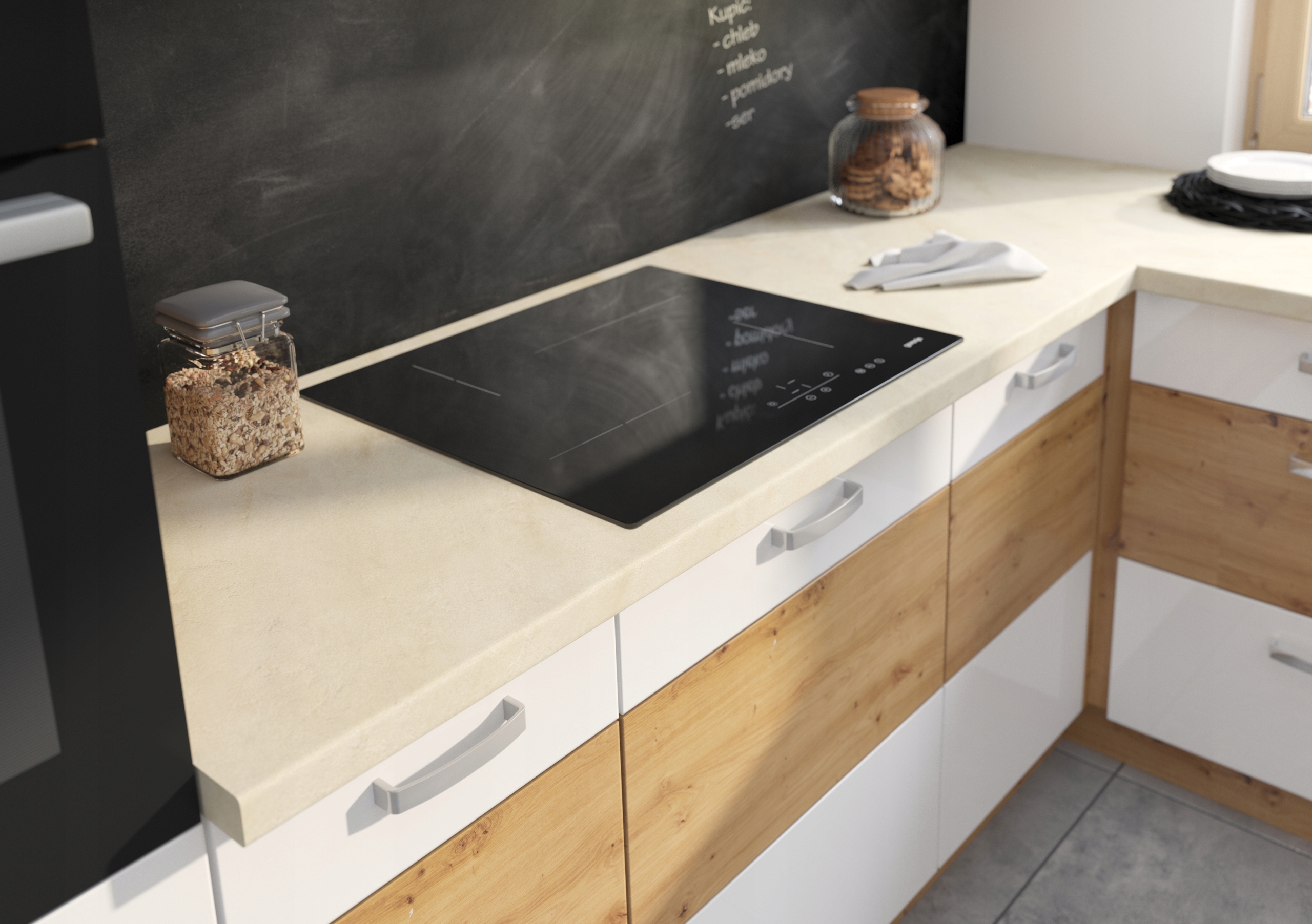 szafka zlewozmywakowa 80 cm BIAŁY /DĄB DAKAR Marka Umeblujdom