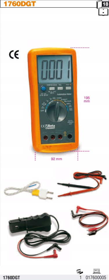 MIERNIK CYFROWY Z F. SAMOCHODOWYMI BETA 1760DGT Marka Beta