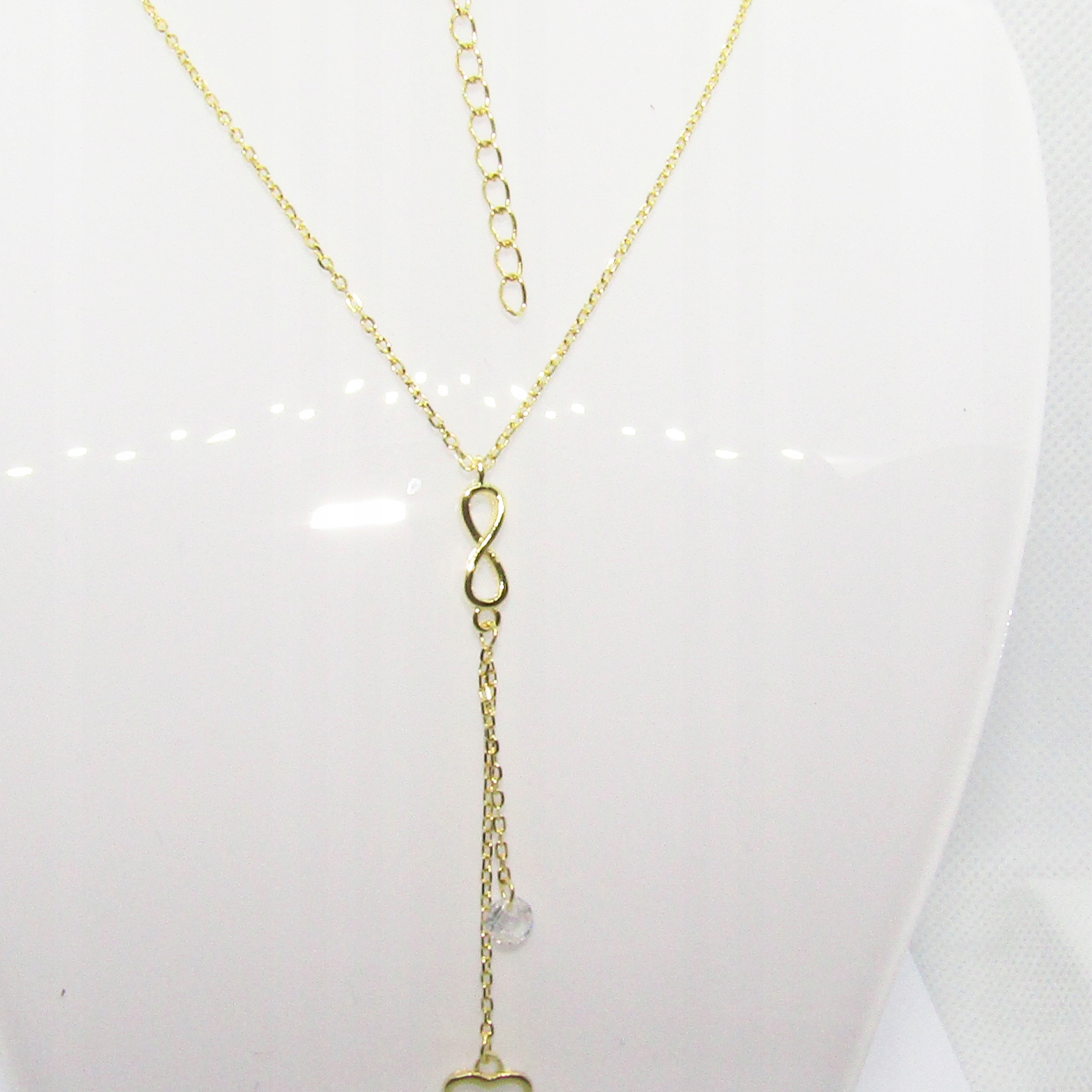 NASZYJNIK SERCE SREBRO 925 POZŁACANE 46 CM Marka Inna marka