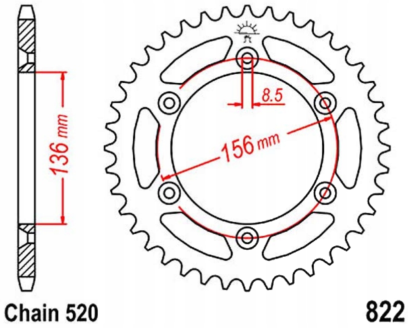Zadní ozubení Jtr 41-53 zubůHusqvarna Te 570 Nové