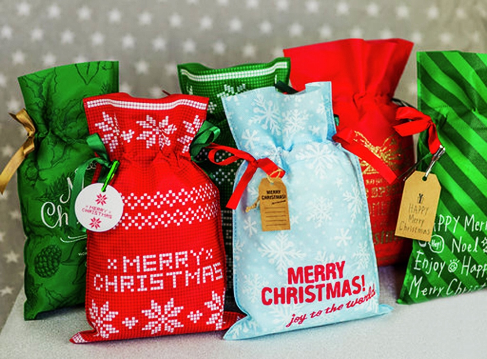 WOREK TEKSTYLNY ŚWIĄTECZNY ŚWIĘTA PREZENT WSTĄŻKA Rodzaj torebka