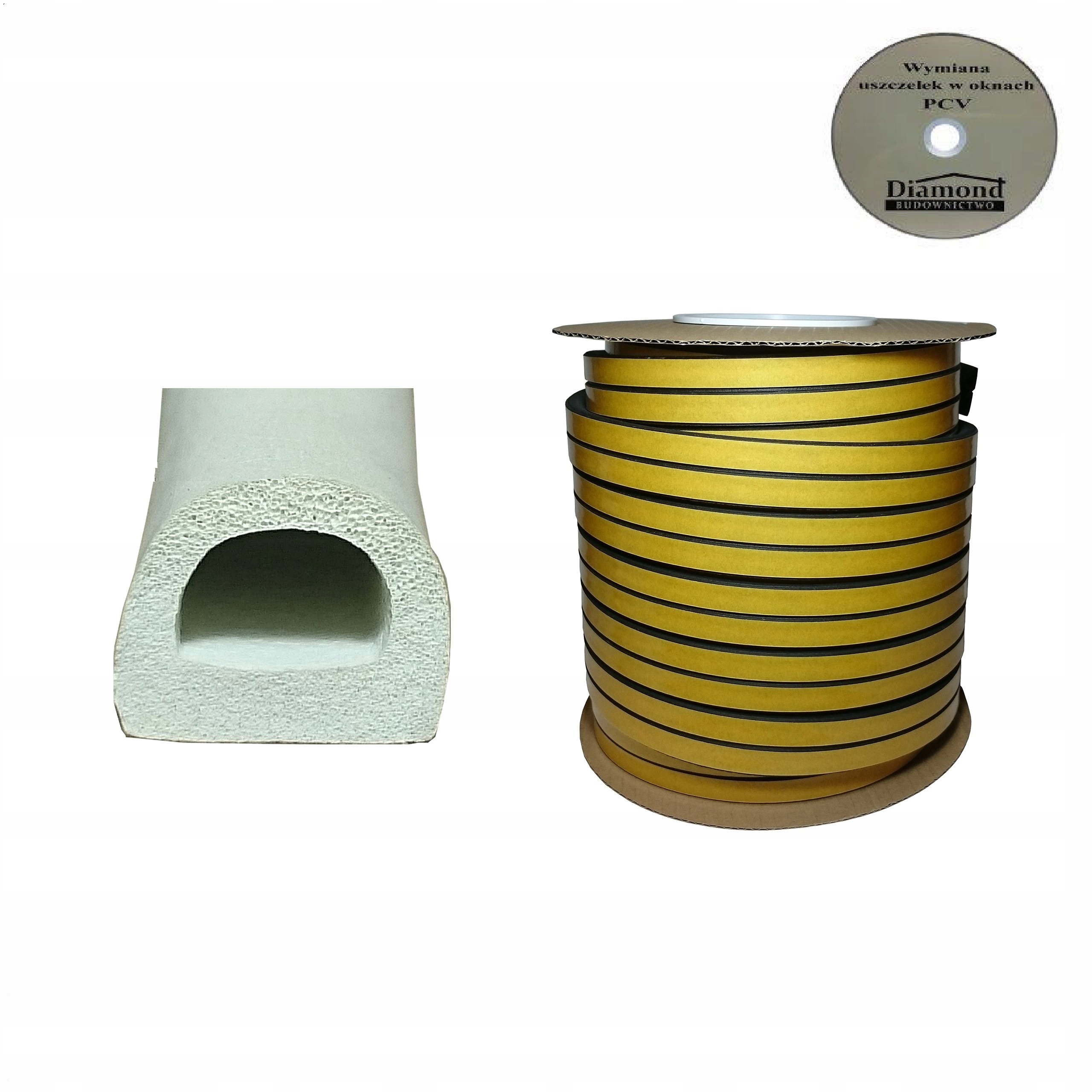 Uszczelka samoprzylepna do bram PROFIL D BIAŁA