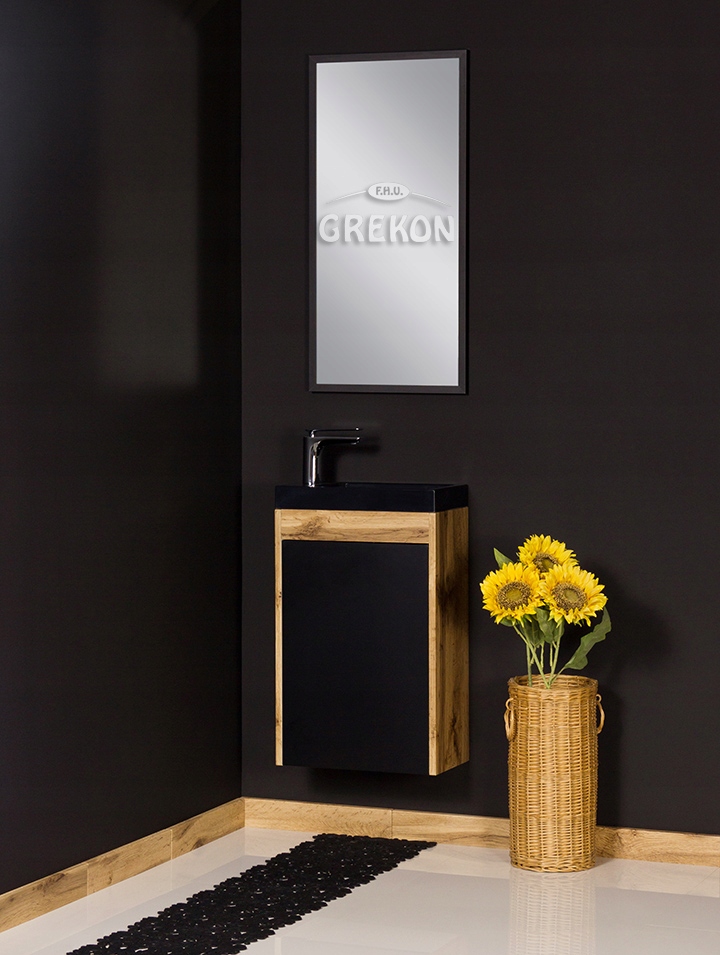 CLER LOFT meble łazienkowe szafka czarna +umywalka Wysokość mebla 60 cm