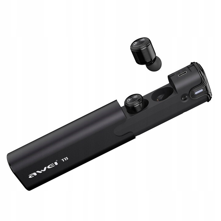 

Słuchawki Bluetooth Awei T8 Czarne z powerbankiem