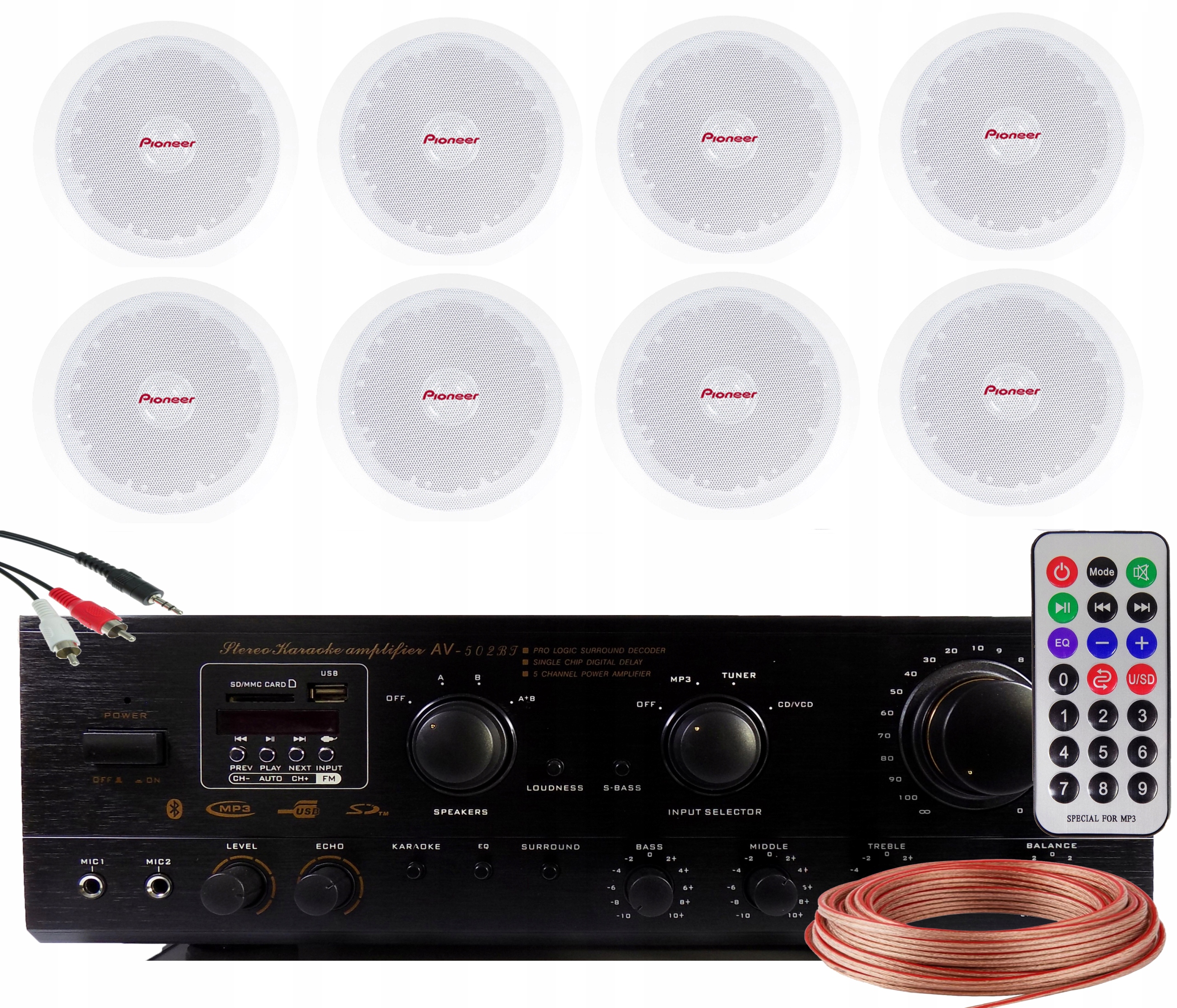 NAGŁOŚNIENIE SUFITOWE PIONEER 8 SALON LOKAL STREFY