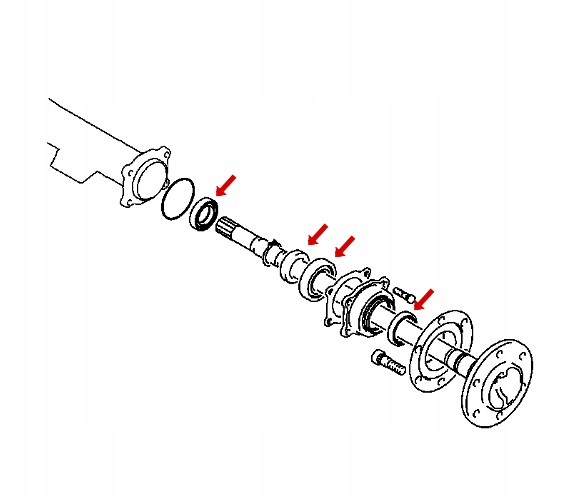 MB664447 - Bearing, shaft seals, rear L200 L300 L400