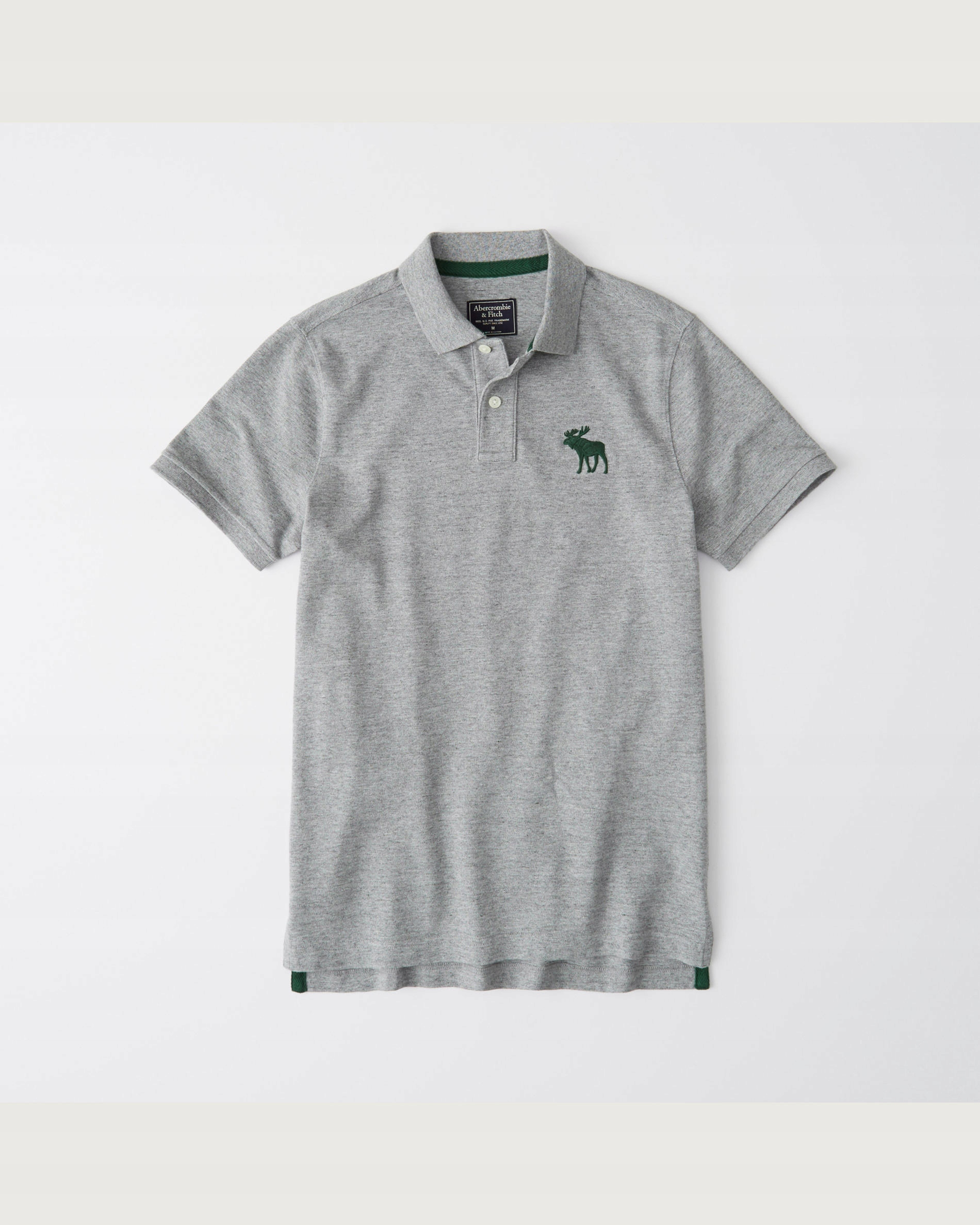 A&F ~ SZARA KOSZULKA POLO ~ BIG LOGO ~ M Marka Abercrombie & Fitch