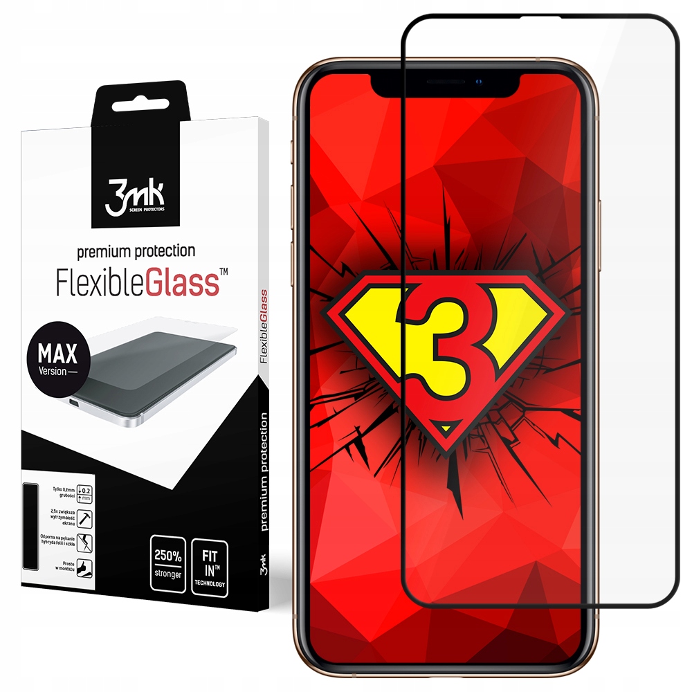 

Szkło hybryda 3mk Fg Max iPhone Xs Max cały ekran