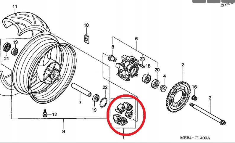 RWD 108 GUMY ZABIERAKA HONDA XL650 Transalp 00 07 Part number RWD 108