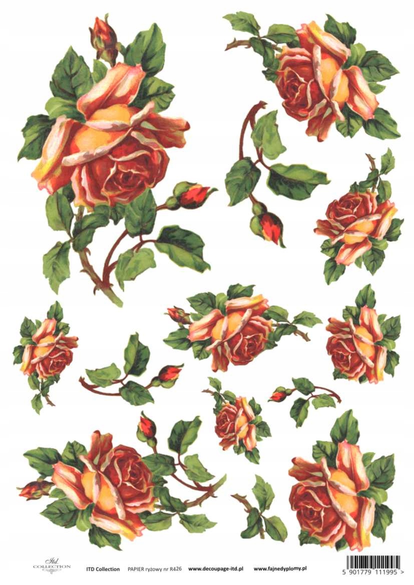 Papier Ryżowy R0426 z włoskami A4 decoupage