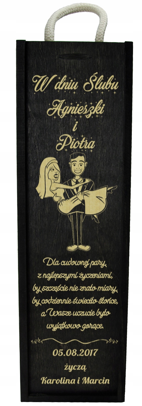 

Pudełko Skrzynka Na Wino Z Grawerem Ślub