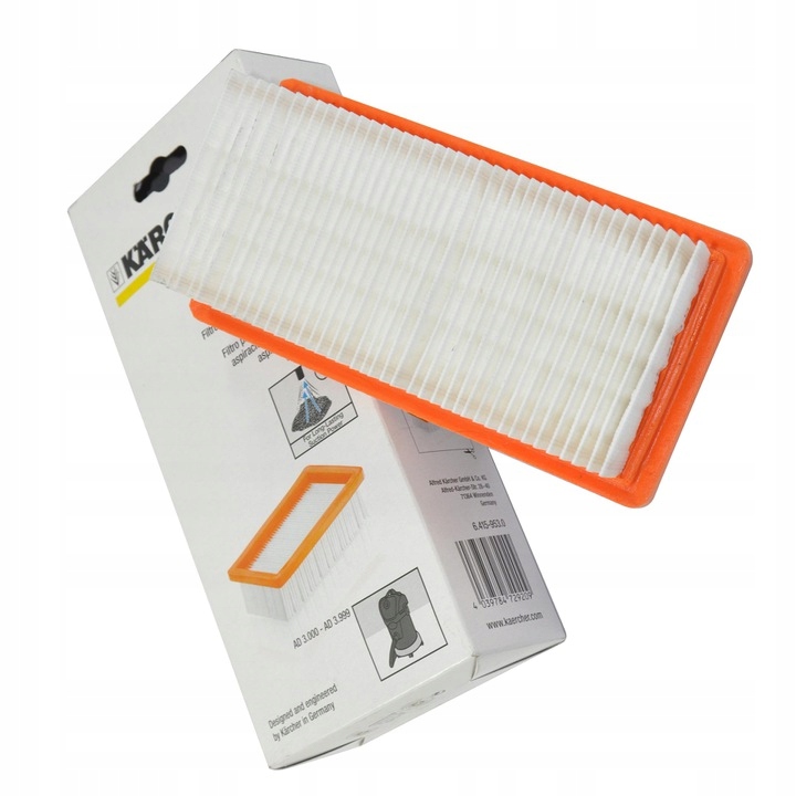 Plochý Vlnitý Filtr Pro Vysavač Karcher AD2 AD3, AD4 6.415-953.0