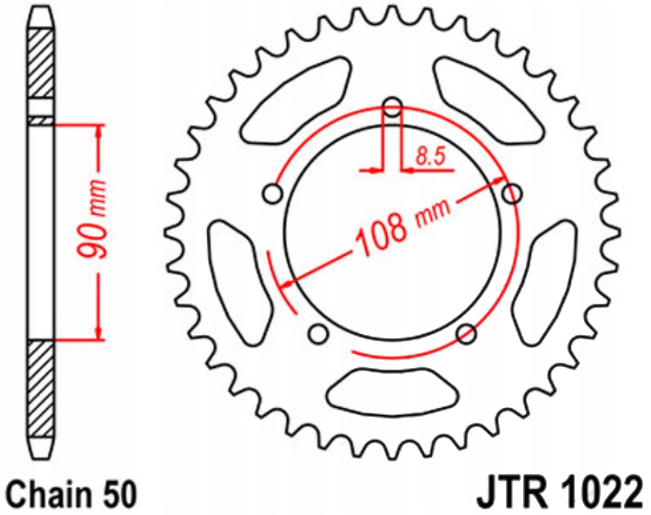 Zadní ozubené kolo Jt R1022 38-42Z Ducati Pantah 600 Sl