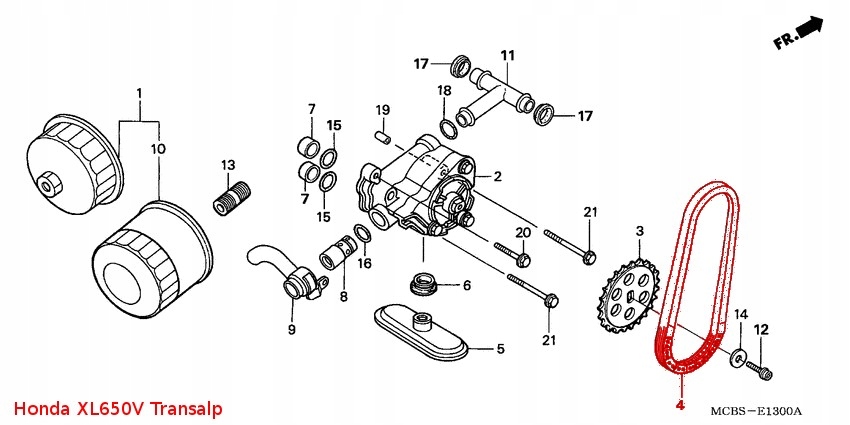 Łańcuch pompy oleju Honda VT 600 750 Shadow Producent DID