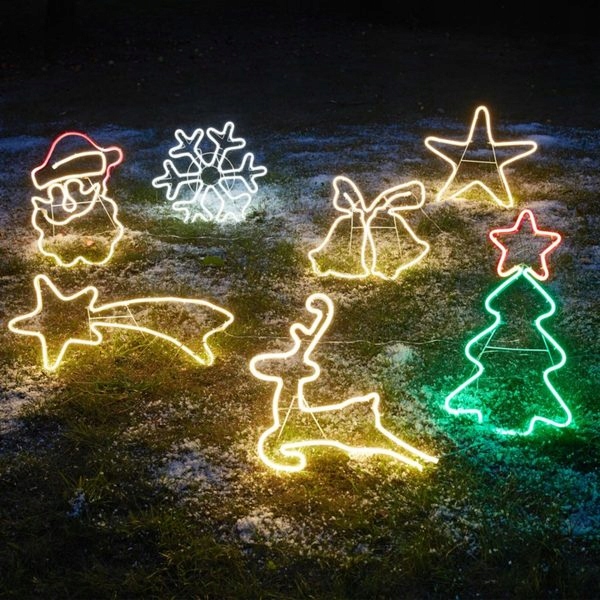 ŚW. MIKOŁAJ głowa 3D wąż LED do Twojego Ogrodu Motyw postać