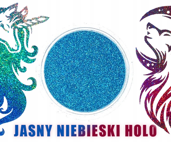 

jasny niebieski Holo tatuaż brokatowe szablony 3ml