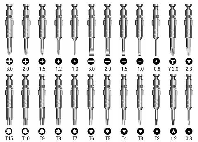 ZESTAW ŚRUBOKRĘTY PRECYZYJNE WKRĘTAKI TORX 25szt Liczba elementów zestawy