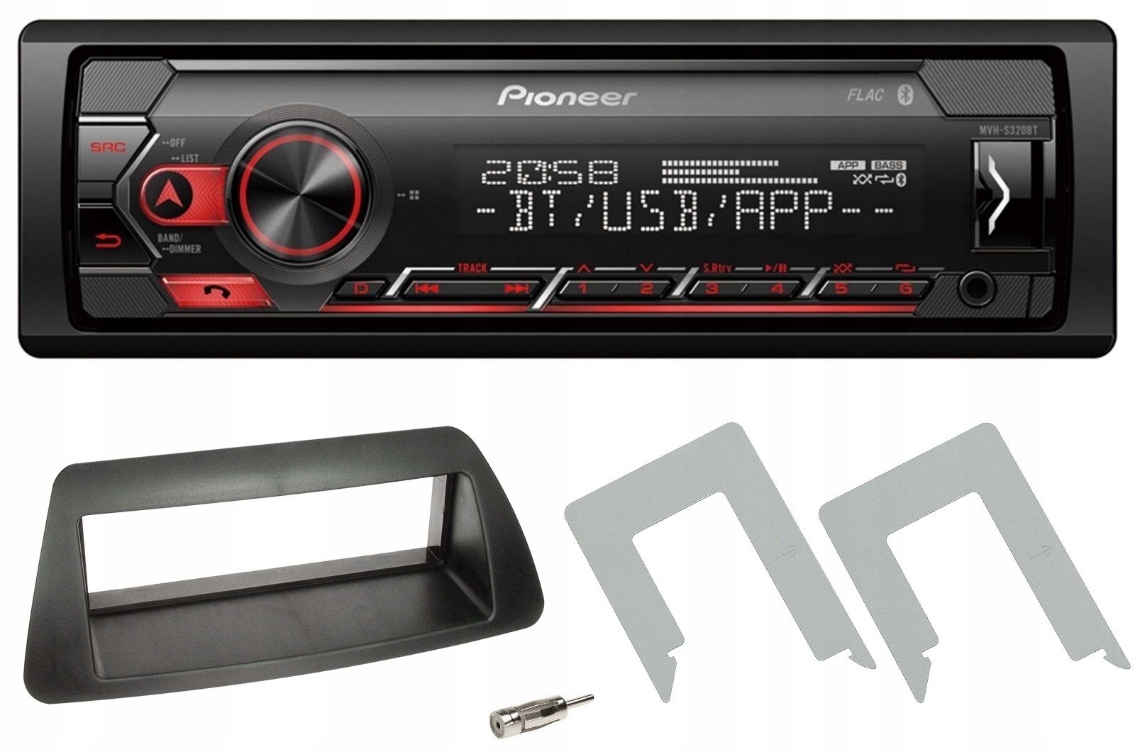 Rádio Aux MP3 Bluetooth Fiat Bravo Brava Marea 1995-2002 Pioneer MVH-S320BT
