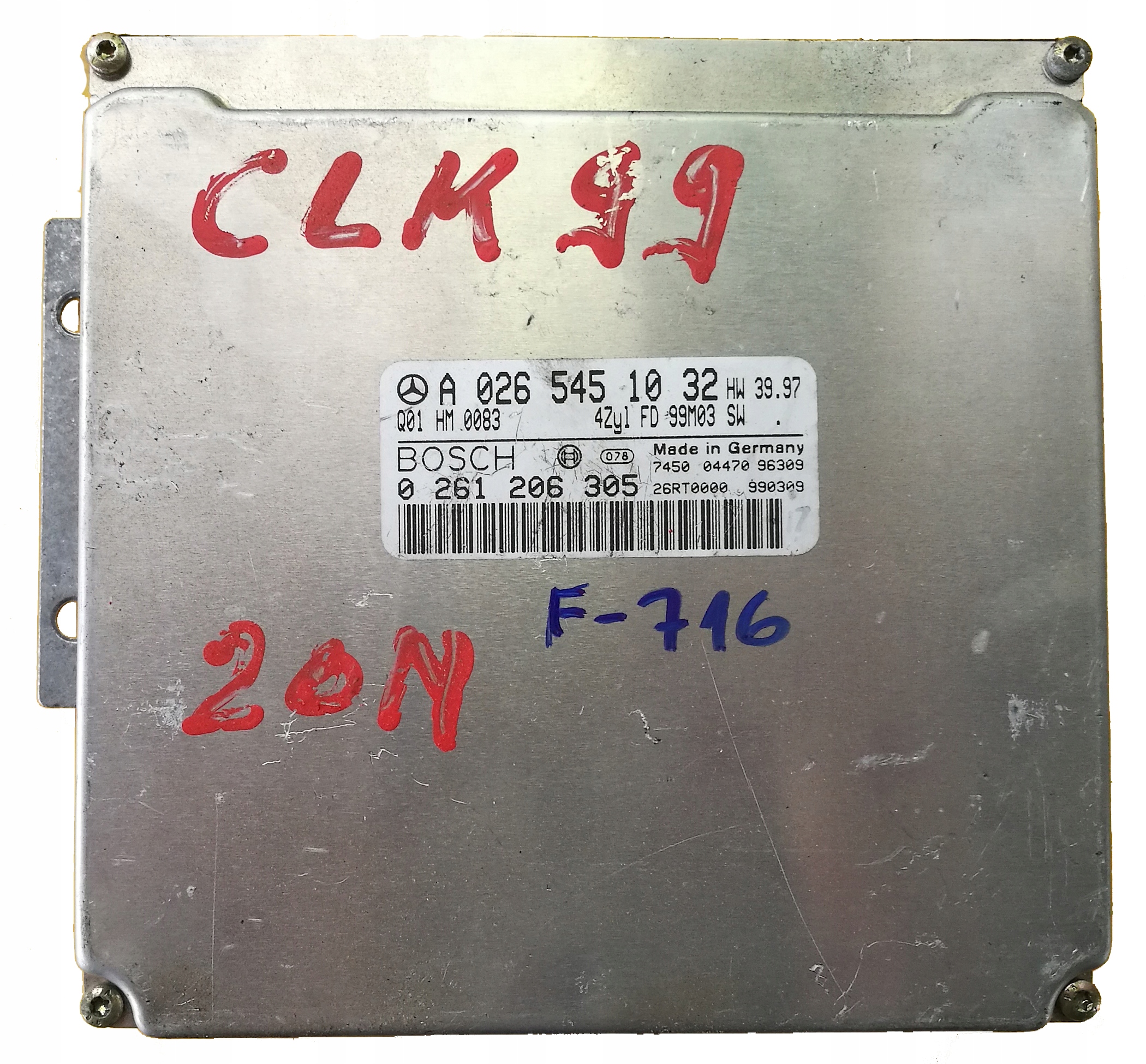 ECU MERCEDES W208 2.0 A0265451032 0261206305 ПОСТСКРИПТУМ