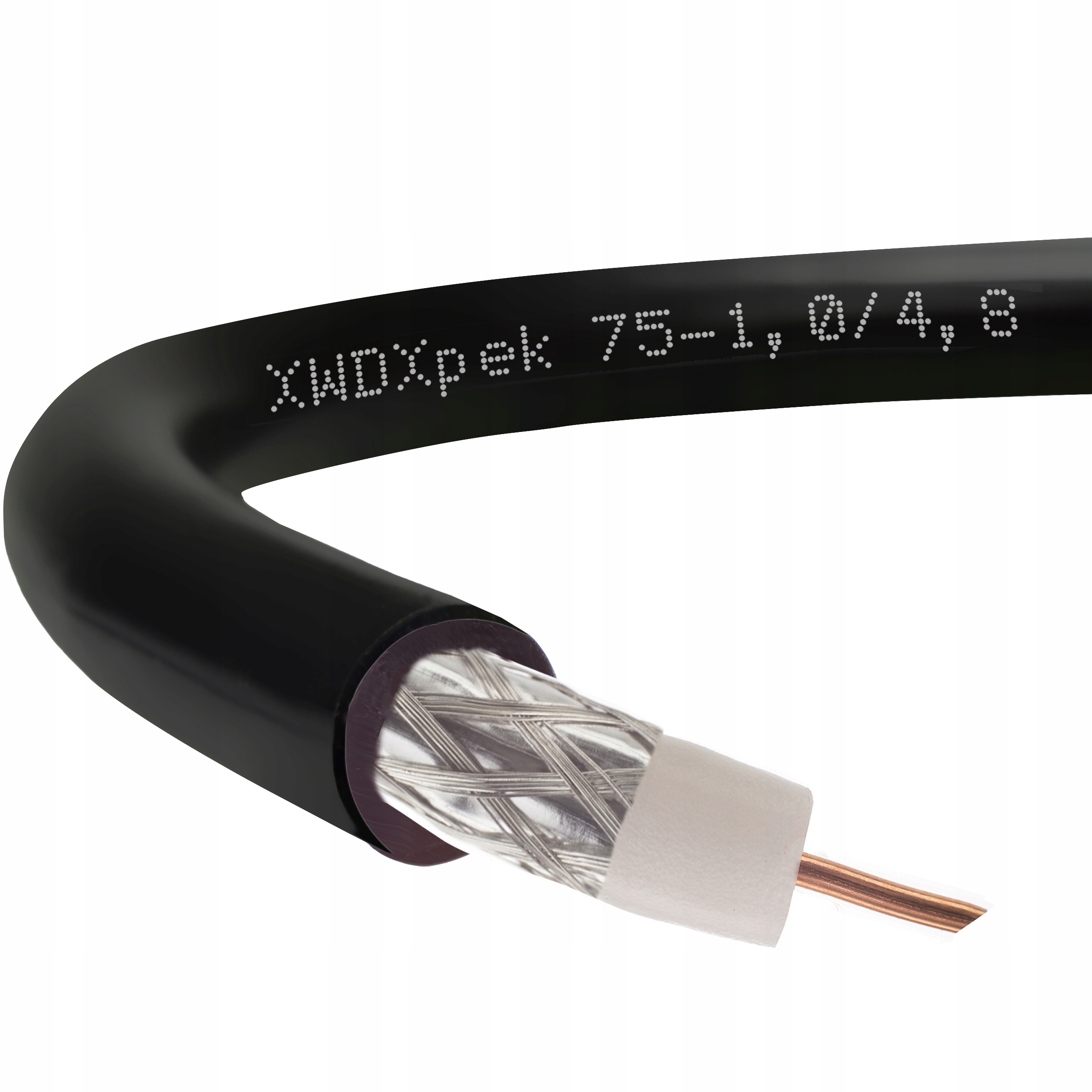 

Kabel koncentryczny antenowy Zewnętrzny Cu czarny