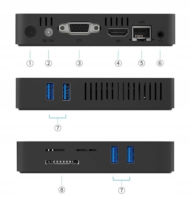 Mini PC MII-V Apollo J3355 4GB/64GB Win10 HDMI+VGA Marka Beelink