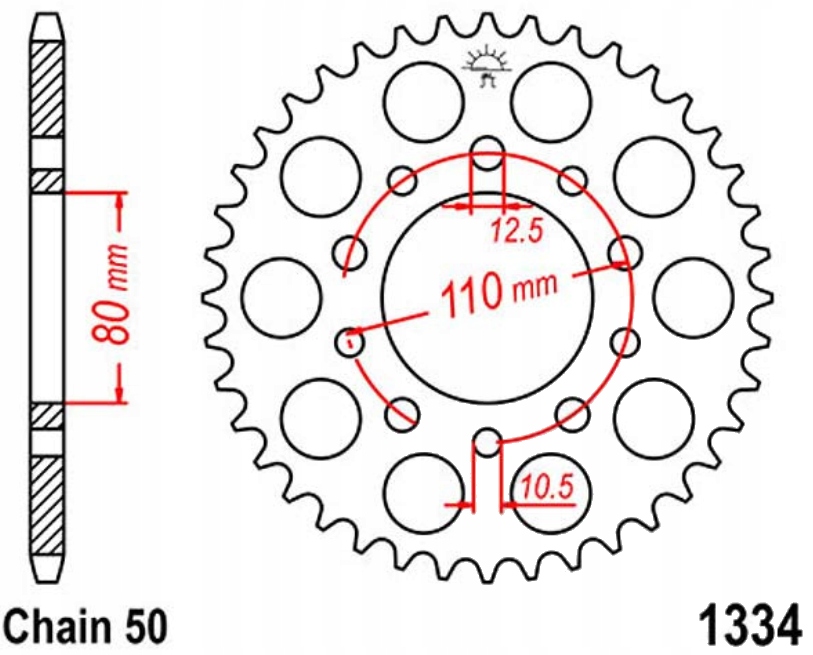 Zadní ozubení Jt R 34-47 zubů Honda Cbx 750 F 84-86 Nové