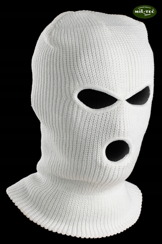 KOMINIARKA BALACLAVA - 3 Otwory / Akryl / BIAŁA Rozmiar uniwersalny
