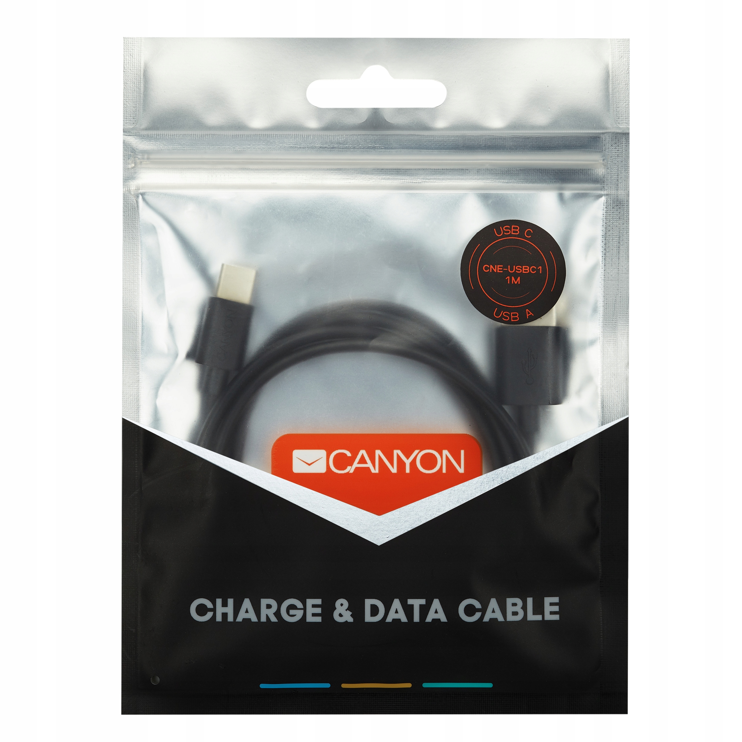 CANYON Kabel UC-1 USB do USB-C 5W 1 m Czarny — 5