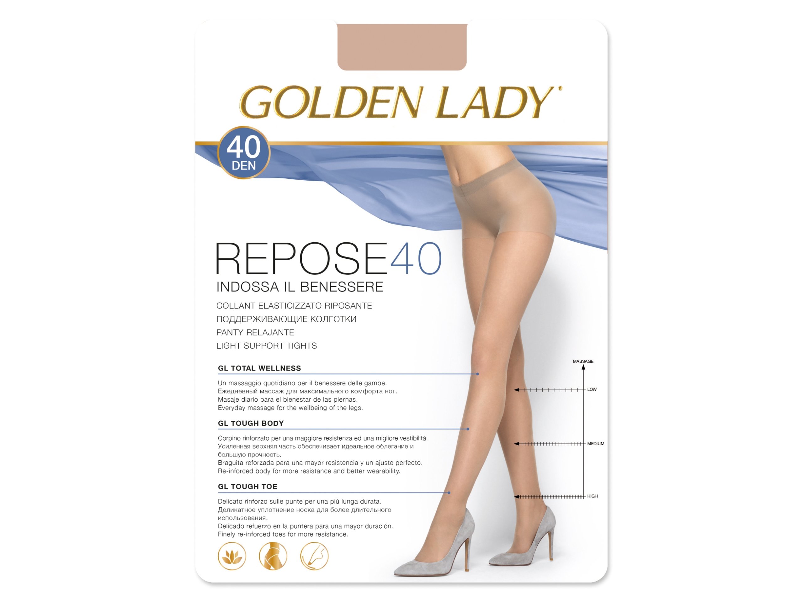 

Rajstopy Golden Lady Repose 40 XXL duży klin