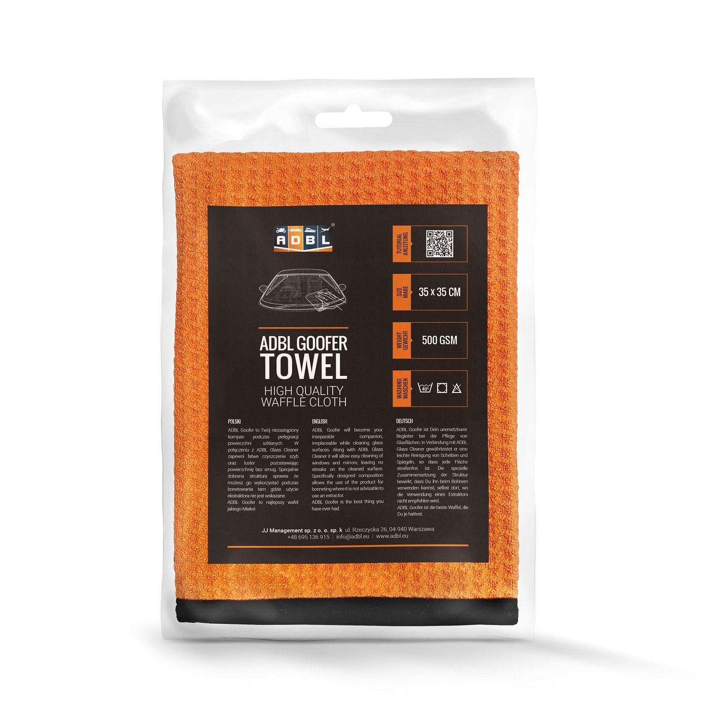 ADBL Goofer Towel - Ręcznik Waflowy do szyb 35x35 Producent ADBL