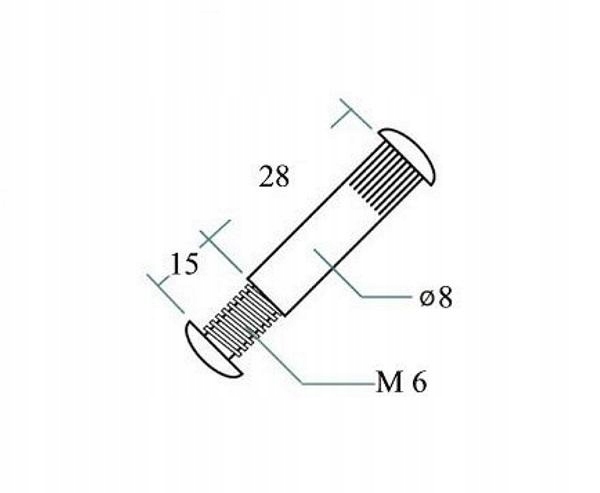 Złącze meblowe śrubowe M6 fi 8 mm. metalowe 500szt Marka ATM