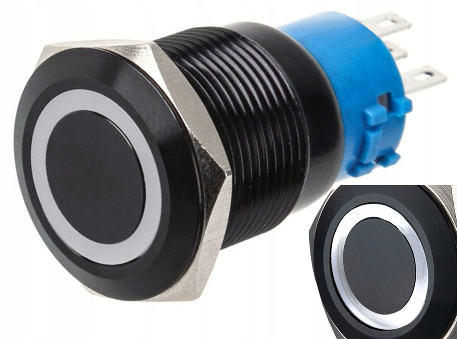 

Przycisk Wandaloodporny 19mm Chwilowy 3A/250V Bb