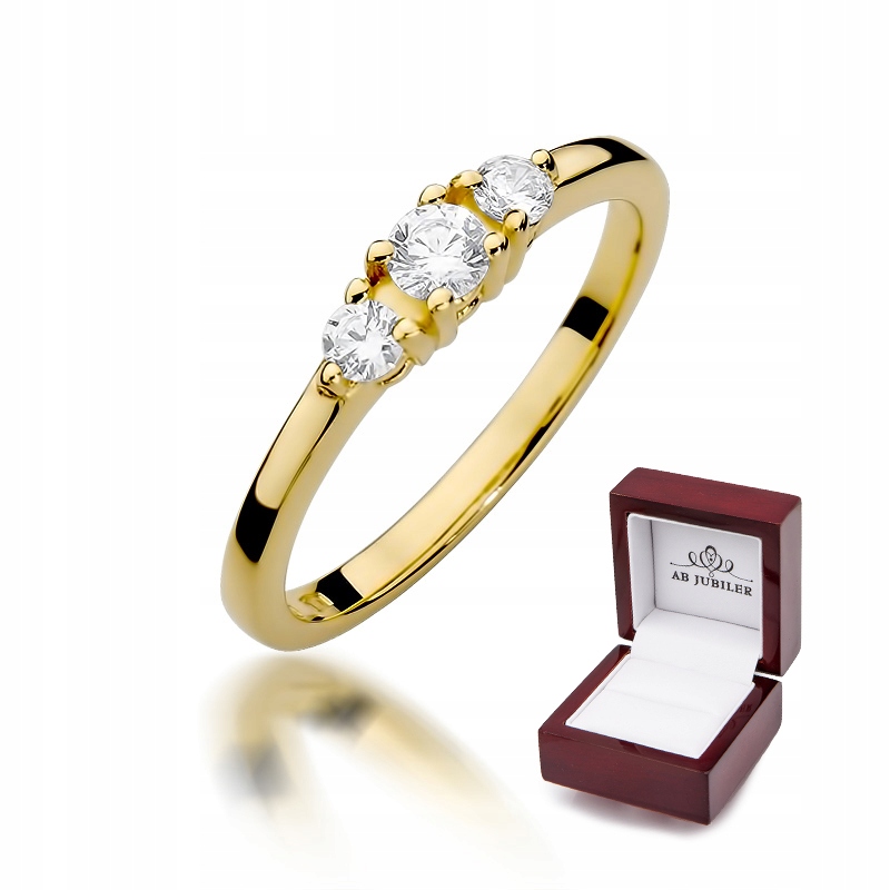 

Złoty 14K Pierścionek Brylanty 0,33ct Grawer