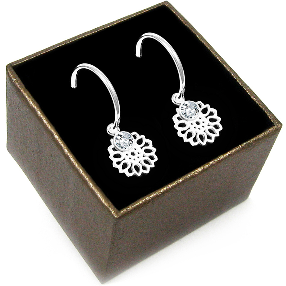 

Srebrne Kolczyki Kwiatek Cyrkonia Srebro 925 A5