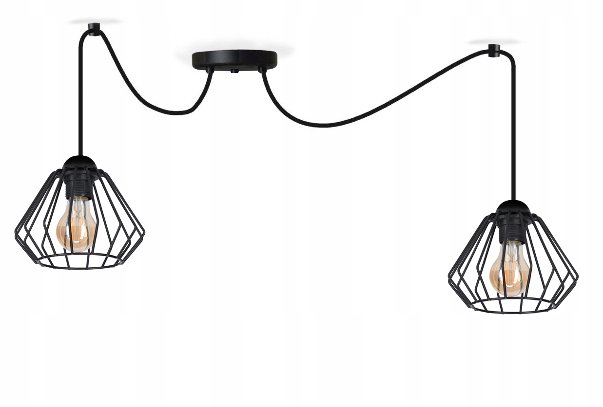 

Lampa wisząca Pająk Wire 2 druciany klosz