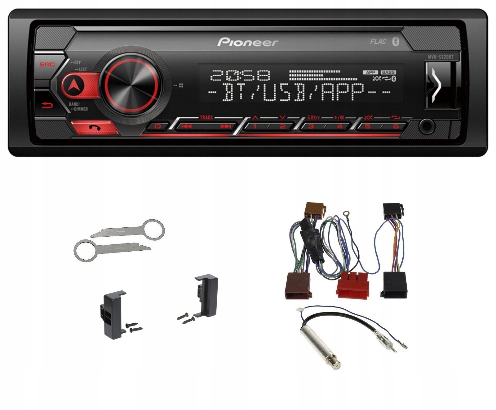 Autorádio Aux MP3 Bluetooth A4 A6 A8 1994-1999- Pioneer MVH-S320BT