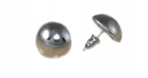 

-margut- Kolczyki metalowe półkule 1,5 cm srebrne